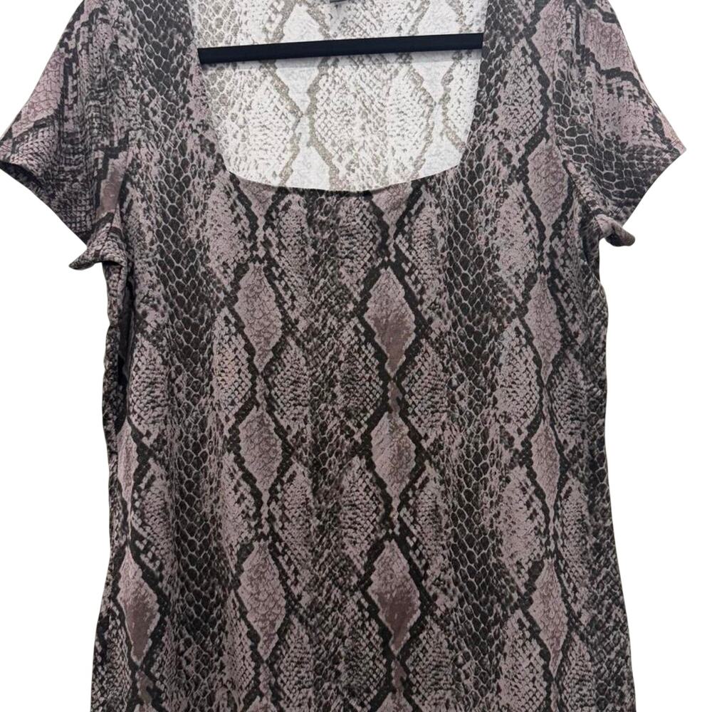 Express Snakeskin Print Square Neck Tee Size Large